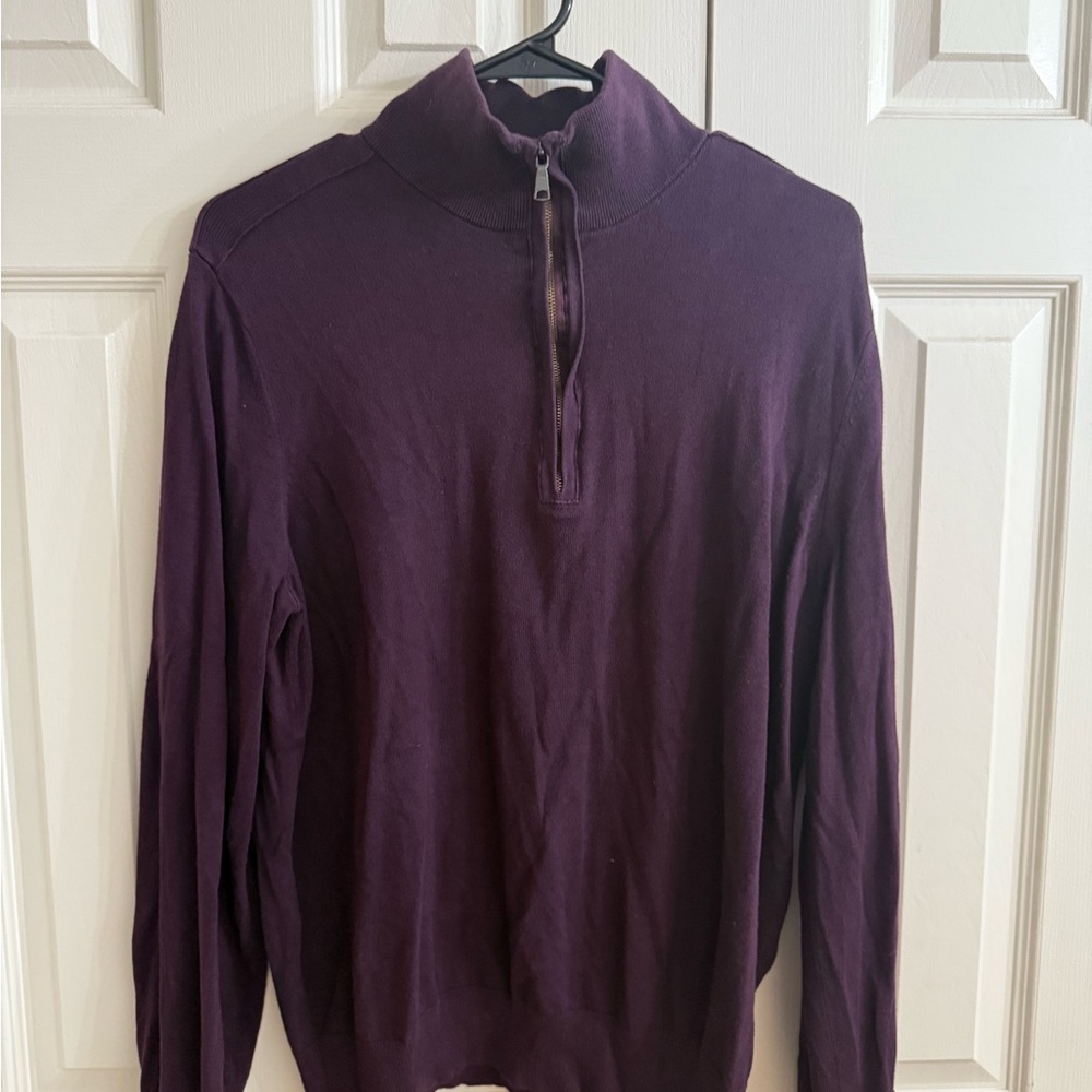 Banana Republic Plum Quarter-Zip Sweater